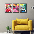 Novatique Banksy Canvas Wall Art Graffiti Street Print Pictures Hand Heart Pop Art Posters Hand Of God Graffiti Art Painting Framed for Living Room Bedroom,12" x 16" x 3Pcs