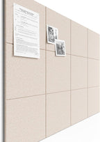 Bumusty Large Cork Board 48" x 36" Alternative - 12 Pack Felt Wall Tiles with 70 Safe Removable Adhesive Tabs, 30 Pushpins, Cork Boards for Walls Pin Board Bulletin Board Office Decor (Oatmeal)