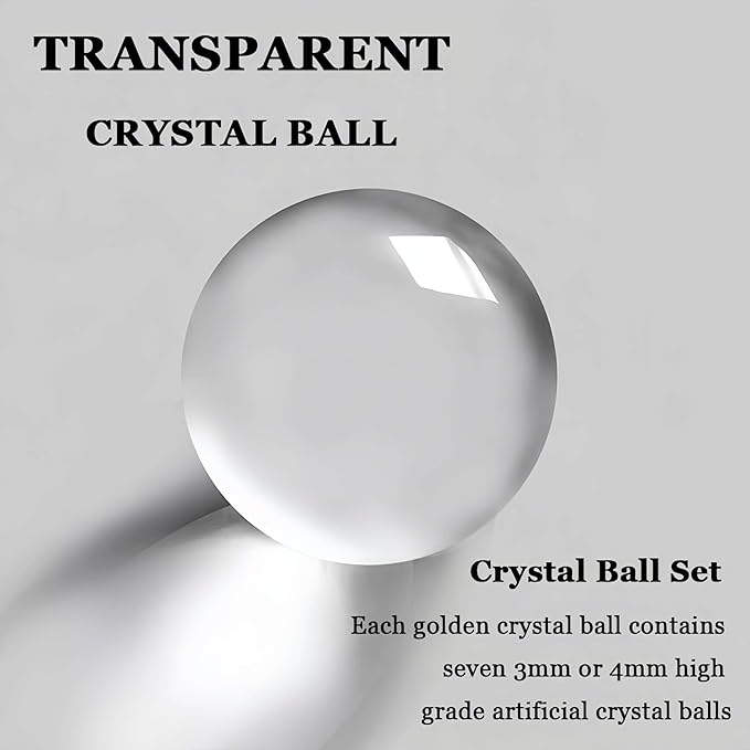 5.5 inch Transparent Golden Crystal Ball, Modern Western House Decorations Aesthetic, Gold Table Decor for Living Room, Office, Bookshelves, Bedroom, Coffee Table and More, Great Gift Ideas