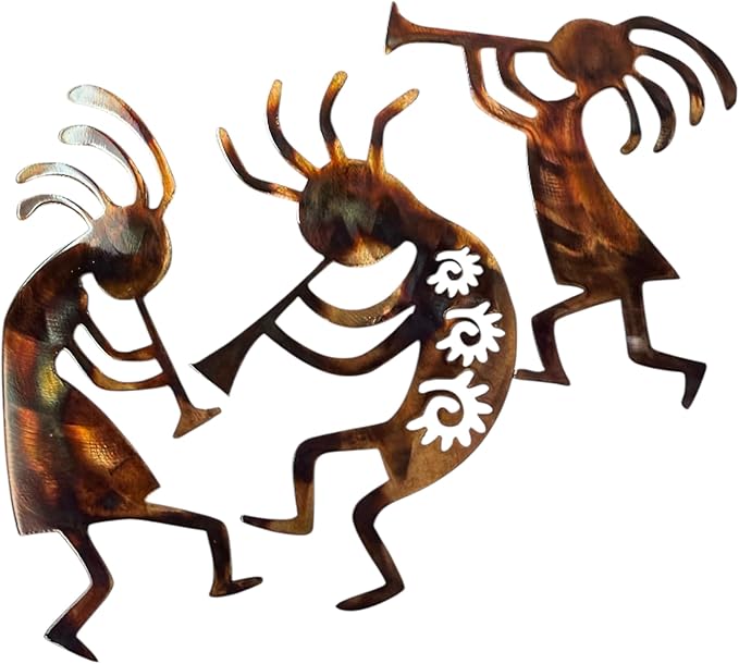 Kokopelli Metal Wall Art Trio