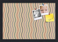 PinPix 19x13 Inch Cork Bulletin Board. This Decorative Framed Pin Board Comes with Multi Color Waves Design and a Satin Black Frame. Ideal for Home Office Decor or Message Board (PinPix-565)