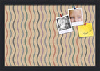PinPix 19x13 Inch Cork Bulletin Board. This Decorative Framed Pin Board Comes with Multi Color Waves Design and a Satin Black Frame. Ideal for Home Office Decor or Message Board (PinPix-565)
