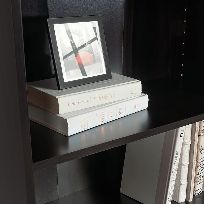 Sauder Beginnings 5-Shelf Bookcase, Bookshelf with Adjustable Storage Shelves, in Cinnamon Cherry finish