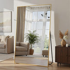 Full Length Mirror, 82"x44" Full Body Mirror, Oversized Floor Mirrors, Leaning Free Standing Mirrors, Hanging Mounted Large Mirrors for Bedroom Dressing Room, Cloakroom, Gold
