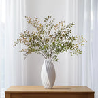 Fake Plants Eucalyptus Stems,Plastics Ficus Stems for Vase Artificial Plants,Greenery Stems for Vase Faux Plants Indoor,43.3" Faux Greenery Indoor Vase Fillers for Home Decor(3Pcs Orange)