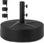 HAPPYGRILL Outdoor Umbrella Base 20", Patio Umbrella Weighted Base with 3 Adapters, 2 Adjustable Knobs, Refillable Reservoir for Water & Sand, Market Umbrella Stand for Poolside, Garden
