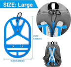 2 Pack Shoe Holster for Backpack with Clip Hanger, Shoe Holder for Sneakers, Cleats, for Travel, Outdoors, Sports (Large, Blue)