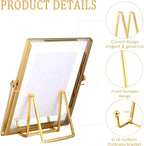 Kenning 12 Pieces Gold Plate Holder Easel Display Stand Metal Book Display Stand Tabletop Picture Frame Holder Photo Square Iron Easel Decorative for Kitchen Office Room Tabletop(3 Inch)