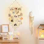 Homecor Gifts for Teenage Girls, Hanging Photo Display & Moon Dream Catchers, Christmas Teen Girls Gifts Ideas Ages 10 11 12 13 14 Years Old, Macrame Wall Decor Boho Bedroom Dorm Aesthetic Room Decor