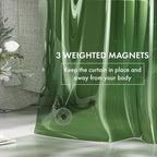AmazerBath 72x78 Long Shower Curtain Liner, Clear Green Plastic Shower Curtain Liner, Waterproof PEVA Shower Liner, Cute Lightweight Shower Curtains for Bathroom with 3 Magnets & Rustproof Grommets