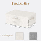 Underbed Storage Box with Lid, Foldable Clothes Organizers, Home Organising Baskets for Clothes, Shoes, Blankets, Pillows, 14.9x10.2x5.9Inches, Beige, 2 Pack