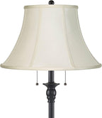 360 Lighting Dyna 58" High Black and Creme 2-Light Floor Lamp