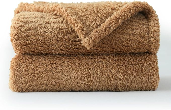 Ultra Soft Cozy Sherpa Throw Blanket, Brown Pattern Reversible, Light Weight Warm Decorative Boho Style Throw Blanket Cover for Sofa, Couch, Bedroom,Travel, 60”x80”