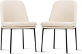 Dining Chairs Set of 2, Modern Dining Chairs, Fabric Upholstered Dining Chairs, Kitchen Chairs with Curved Back and Metal Legs for Dining Room Kitchen Restaurant, Beige