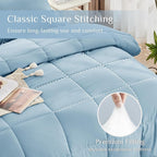 JOLLYVOGUE King Comforter Set, Ultra-Soft Bed in a Bag King Size 7 Pieces, Oeko-TEX Certified Bedding Set with Down Alternative Comforter, Sheets, Pillowcases & Shams, Lake Blue