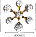 5.5 inch Sparkling Golden Crystal Ball, Modern Western Aesthetic House Decorations, Gold Home Decor for Living Room, Office, Bookshelves, Bedroom, Coffee Table, Gifts for Men, Women