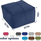 MeMoreCool Stuffed Round Pouf Ottoman Foot Rest, Floor Pouf Foot Stool with Soft Foam Chunk Filling, Small Round Ottoman Footstool Circle Footrest for Living Room