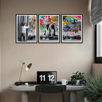 Novatique Graffiti Canvas Wall Art Colorful Street Wall Art Abstract Cool Art Painting Banksy Poster Print for Living Room Office,16" x 24" x 3pcs