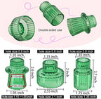 Double Sided Vintage Ribbed Taper Glass Candle Holders,Tea Candle Holder for Table Centerpieces, Wedding Decorations and Dinner Parties (Green, 6 PCS)