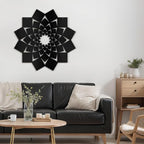 SIGNLEADER Metal Wall Art Decor Abstract Lotus Flower Minimalist Modern Abstract Wall Sculpture Hangings Home Decoration for Living Room, Bedroom, Bathroom, Kitchen, Outdoor - 30" Black
