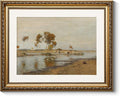 ARPEOTCY Vintage Gold Framed Wall Art Decor, 13x16 inch River Swale Cow Landscape Paintings, Vintage Room Decor, Canvas Prints Antique Frame Home Wall Art for Living Room Bedroom