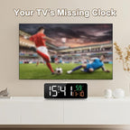 Netzu 3-in-1 Small Digital Clocks for Living Room with Temperature, Date & Time Display - 4 Levels Birghtness, 3 Volumes, Compact Plug-in Alarm Clock for Bedroom, Office (White)