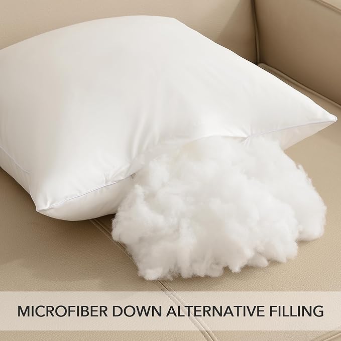 Oubonun 12x20 Outdoor Pillow Inserts (Pack of 2) - Square Waterproof Throw Pillow - Decorative Throw Pillows Insert for Couch Sofa Bed Patio Furniture - White Pillows