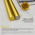 10-Inch Tall Dripless Taper Candles Set of 4 - Gold Tapered Candles, Perfect for Wedding,Christmas - Smokeless, Unscented, Long Burning - Hand Poured, Colored Tall Candlesticks - doradas