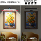 Wireless Picture Light for Wall, Battery Painting Lighting with Metal Material, Remote Control,3 Lighitng Colors,300LM Brightness Dimmable, Timer Auto-off, Adjustable Light head for Portrait Gallery