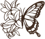 SIGNLEADER Metal Wall Art Decor Butterfly and Flowers Minimalist Modern Abstract Wall Sculpture Hangings Home Decoration for Living Room, Bedroom, Bathroom, Kitchen, Outdoor - 36" Bronze
