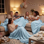 Shimeyao 24 Packs Fleece Throw Blanket Soft Warm Lightweight Fleece Blanket Cozy Throw Bulk for Bed Couch Sofa Home Office Wedding Gifts Suitable for Seasons, 50 x 60 Inches(Powder Blue)