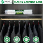 Party Bargains 60x24 Inch Clear Plastic Garment Bags, 100 Pack