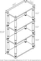 Furinno Turn-N-Tube 4-Tier Multipurpose Shelf Display Rack, Classic Tubes, Sonoma Oak/White