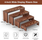 2 Set Large Wooden Tiered Riser Display Stands(4" Width),Stackable Wooden Cupcake Display Stand,Wood Risers for Decor,Dessert Table Display Set,Vendor Booth Display Items,Food Display Risers for Party,Cologne Perfume Organizer for Men Women（12" 11.2" 1...