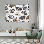 VUMIVI Dog-Head Tapestry Cartoon Pet Illustrations Cute Funny Animals Colorful Graffiti Tapestry Wall Hanging for Living Room Bedroom Dorm Classroom Aesthetic Decor W40xL30in
