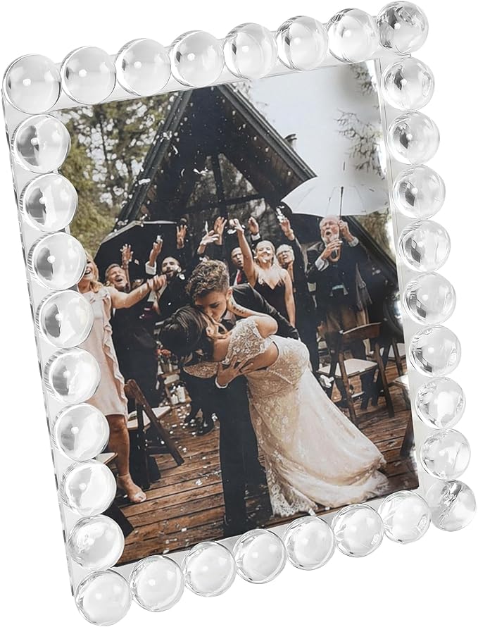 Crystal 8x10Inch Picture Frame, Wedding Frame Tabletop Display, Display Pictures 8''x 10'', Comes with Gift Box