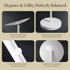 LED Torchiere Floor Lamp, 3200LM, 71" Tall Modern Torchiere Lamp in Pearl White, Stepless Dimming, Remote & Touch Control, Super Bright Light for Living Room and Bedroom, Heavy Stable Base