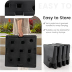 Giantex 284 lbs Fillable Offset Patio Umbrella Base, 4PCS Umbrella Stand Water Sand Weight for Cantilever Umbrella, 4 Connecting Pins, Easy-Filling Spouts, Outdoor Market Umbrella Holder for Garden