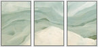MUDECOR Framed Wall Art Print Set Pastel Waves Blue and White Tones Illustrations Modern Art Boho Decorative Colorful Chic for Living Room, Bedroom, Office - 16"x24"x3 White