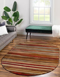 Unique Loom Barista Collection Area Rug - Icatu (7' 10" x 10' Oval, Beige/Brown)