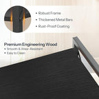 HOOBRO Bookshelf, 3-Tier Industrial Bookcase, Book Shelf Storage Organizer, Bookshelf with Metal Frame for Living Room, Bedroom, Home Office, Kitchen, Black BB718SJ01