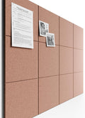 Bumusty Large Cork Board 48" x 36" Alternative - 12 Pack Felt Wall Tiles with 70 Safe Removable Adhesive Tabs, 30 Pushpins, Cork Boards for Walls Pin Board Bulletin Board Office Decor (Terracotta)