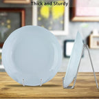 IBosins 5 Pack 6 Inch Plate Holder Display Stands, Metal Silver Frame Stand for Picture, Book, Photo Easel, Creation, Collectibles