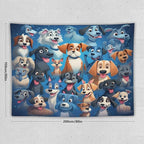 VUMIVI Cartoon Dog Tapestry Cute Puppy Pet Lovers Animal Theme Colorful Illustration Tapestry Wall Hanging for Living Room Bedroom Dorm Classroom Aesthetic Decor W80xL60in