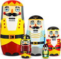 Gejoy Russian Nesting Dolls for Kids Handmade Matryoshka Wooden Stacking Toys Nesting Dolls Collectible Gifts for Winter Christmas Holiday Present Boys Girls Adults Home Decor(Nutcracker Soldiers)