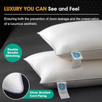 Ivellow Goose Feather Pillow King Size Set of 2 Hotel White Goose Down Bed Pillows for Sleeping 100% Cotton Pillow Cover Luxury Cloud Soft Breathable Fluffy Pillow for Back, Side, Stomach Sleepers