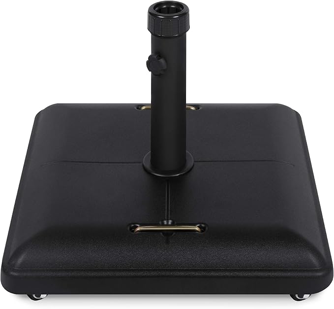 Best Choice Products 81-Pound Heavy Duty Square Concrete Rolling Outdoor Patio Umbrella Base Stand w/Locking Wheels, Handles