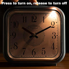 5.5" Large Analog Alarm Clock Silent Non Ticking, Gentle Wake, Beep Sounds, Increasing Volume, Battery Operated Snooze and Manual Light, Easy Set