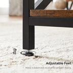 VASAGLE Coffee Table, Cocktail Table with Storage Shelf and X-Shape Steel Frame, Industrial Farmhouse Style, 39.4 x 21.7 x 17.7 Inches, Rustic Brown and Black ULCT200B01V1