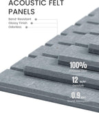 Large Felt Bulletin Board 48" x 36" Cork Board Alternative-12 Pack with 70 Safe Removable Adhesive Tabs, Cork Boards for Walls Pin Board for Home Office Classroom Felt Board-Blue Gray